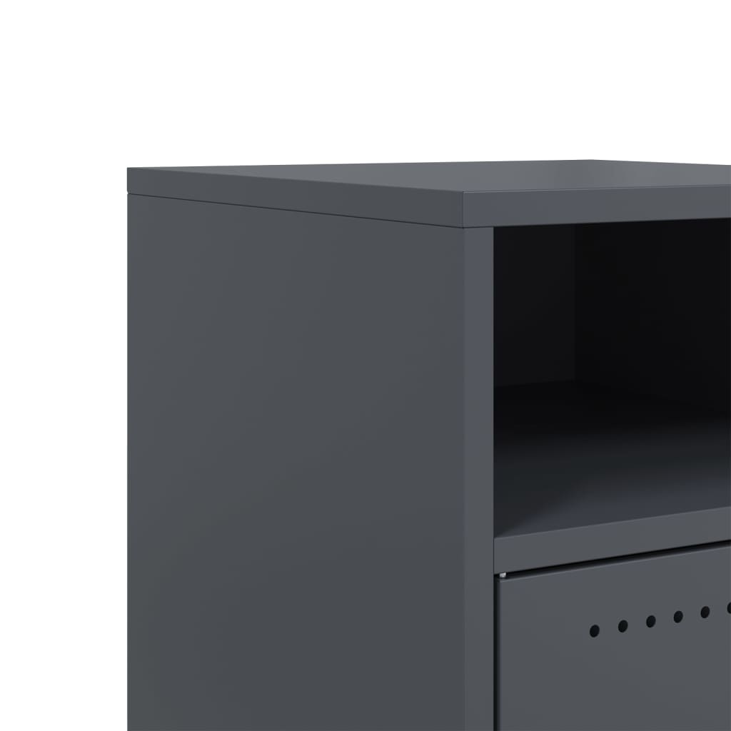 Bedside tables 2 pcs. Anthracite 36x39x59 cm steel