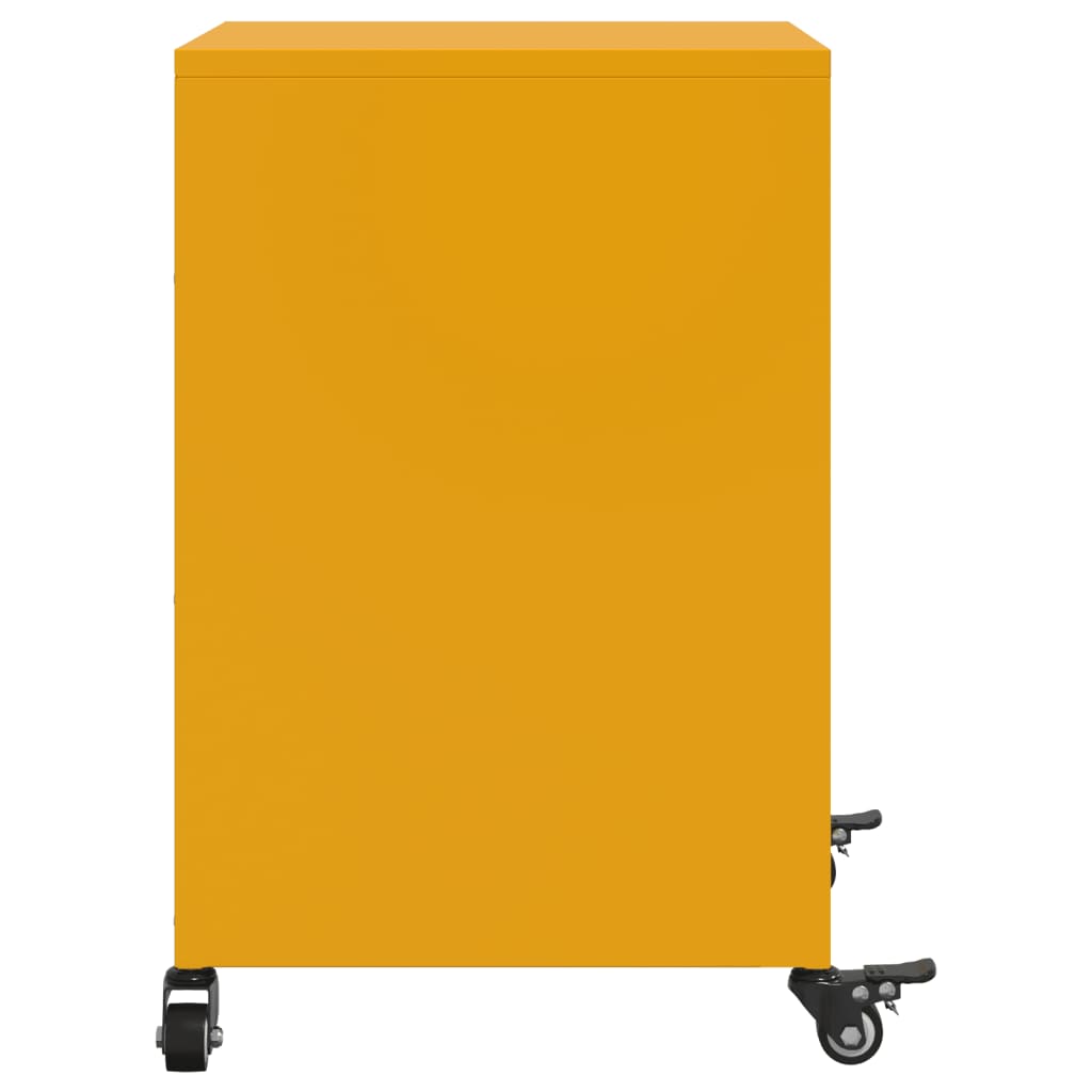 Bedside table mustard yellow 36x39x59 cm steel