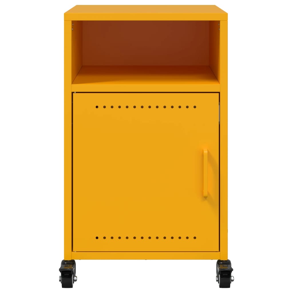 Tables de chevet 2 pcs. Jaune moutarde 36x39x59 cm en acier