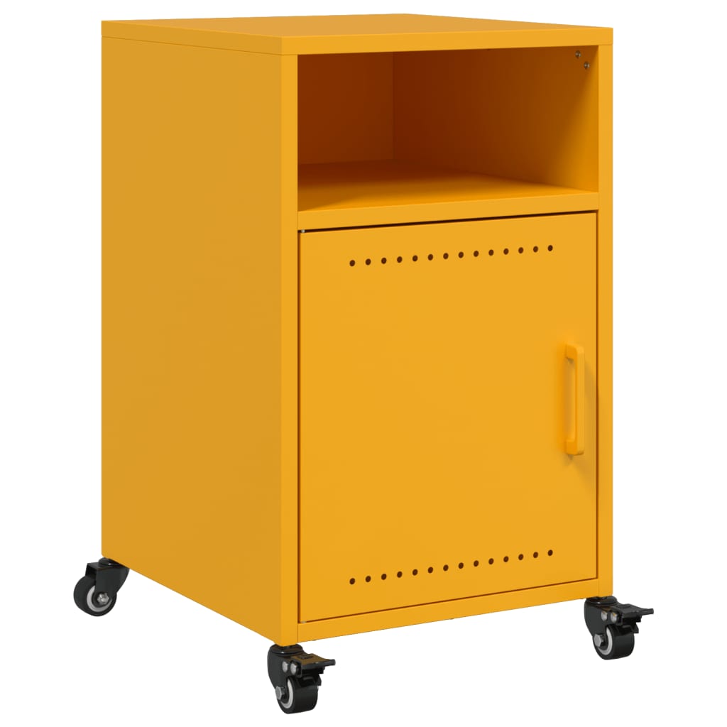 Tables de chevet 2 pcs. Jaune moutarde 36x39x59 cm en acier