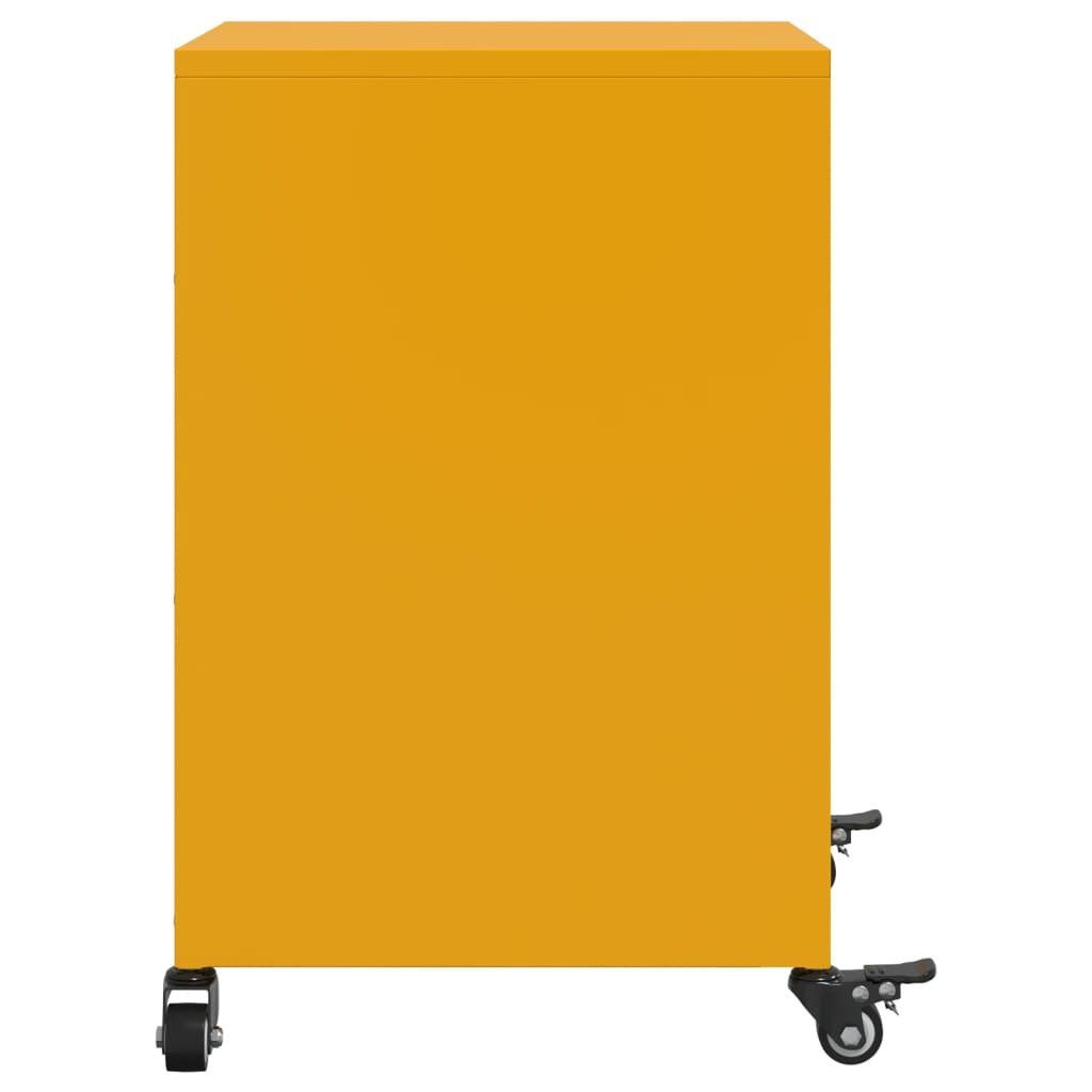 Tables de chevet 2 pcs. Jaune moutarde 36x39x59 cm en acier