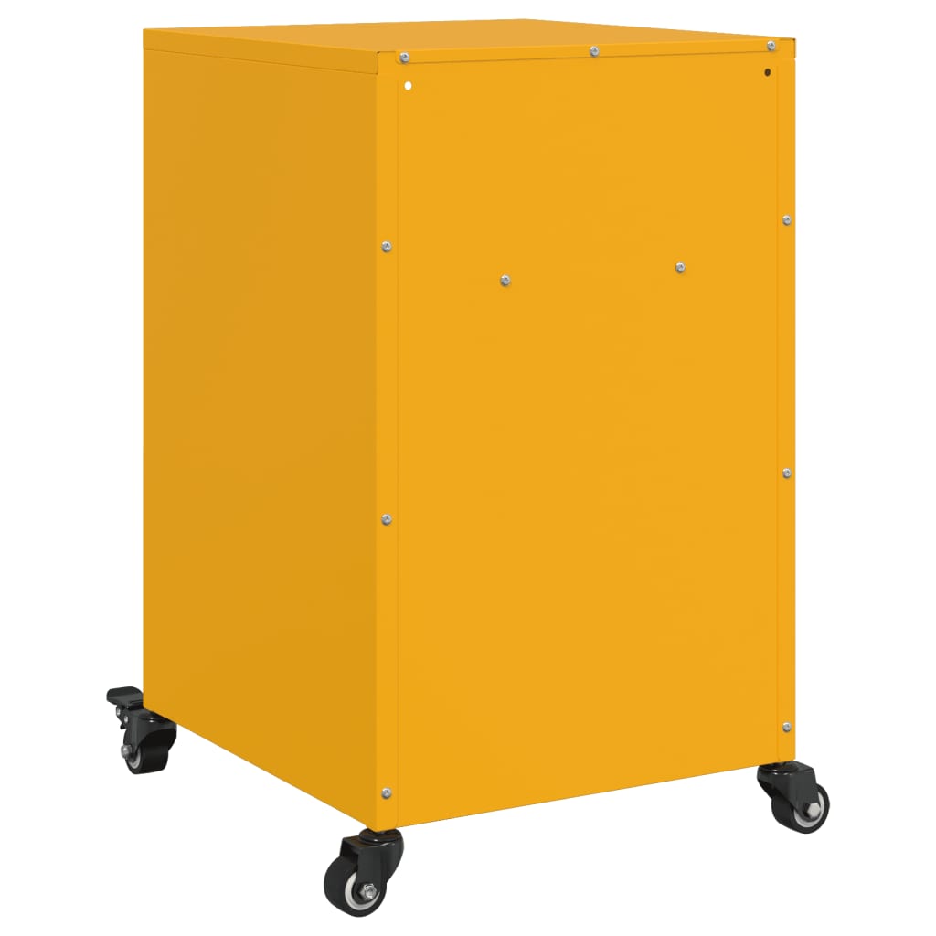 Tables de chevet 2 pcs. Jaune moutarde 36x39x59 cm en acier