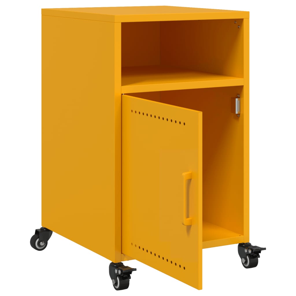 Tables de chevet 2 pcs. Jaune moutarde 36x39x59 cm en acier