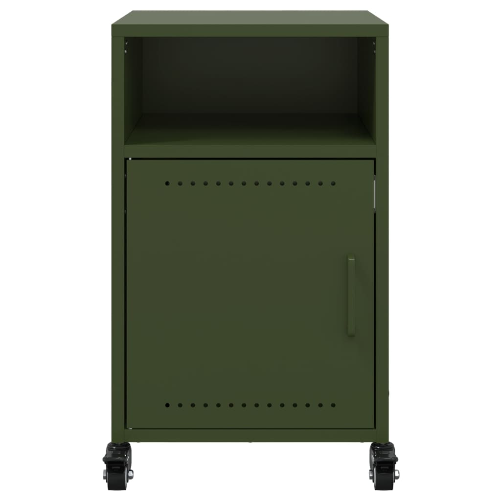 Bedside tables 2 pcs. Olive green 36x39x59 cm steel