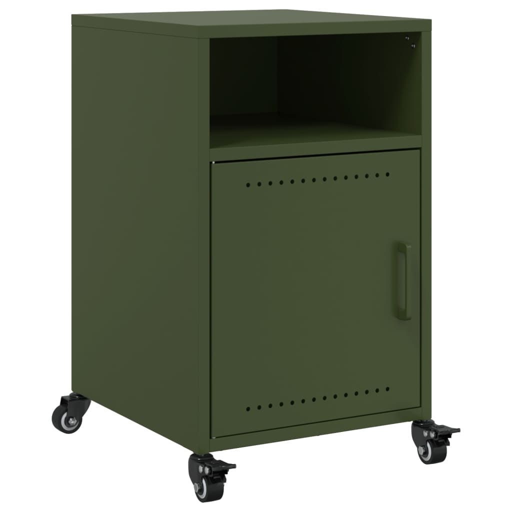 Bedside tables 2 pcs. Olive green 36x39x59 cm steel