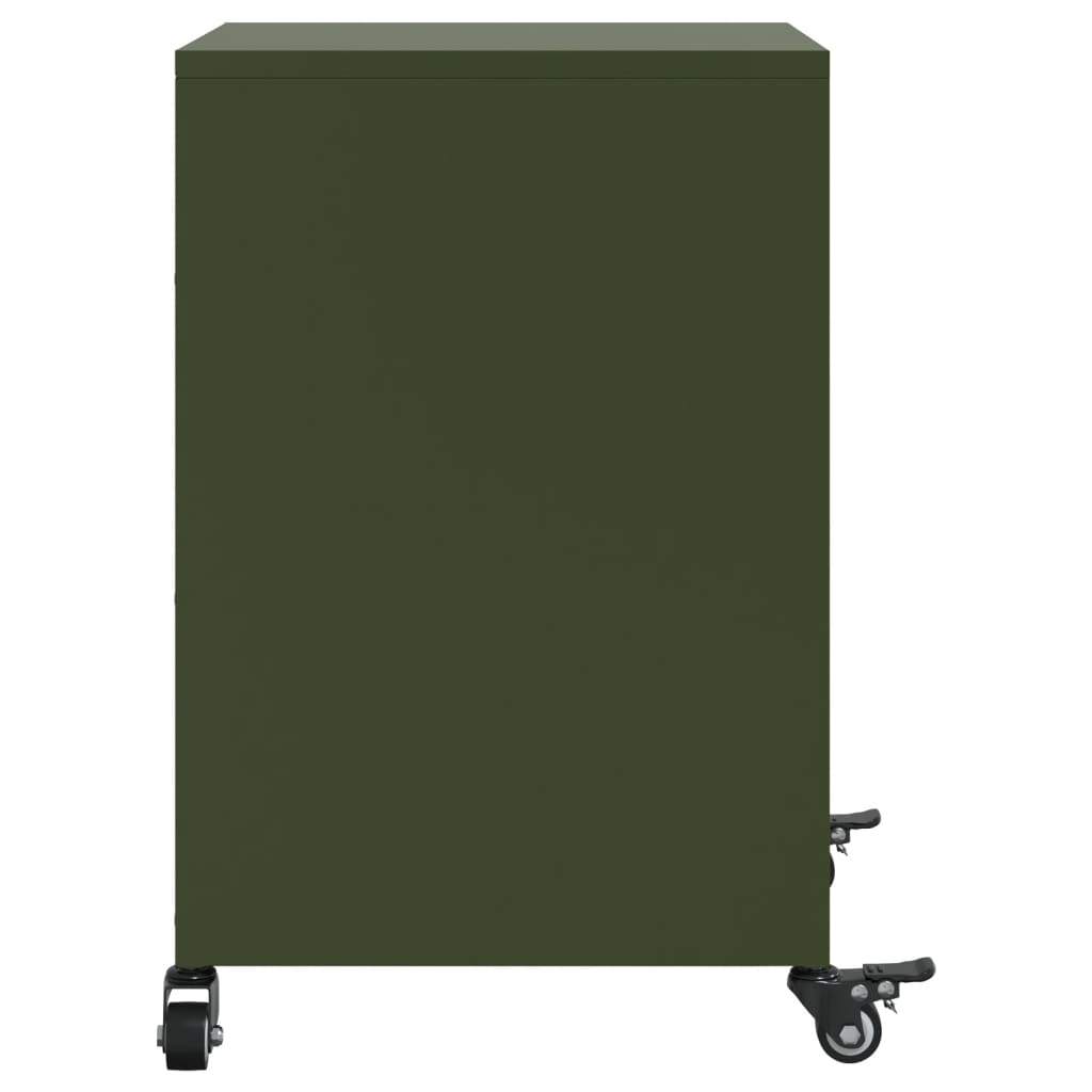 Bedside tables 2 pcs. Olive green 36x39x59 cm steel