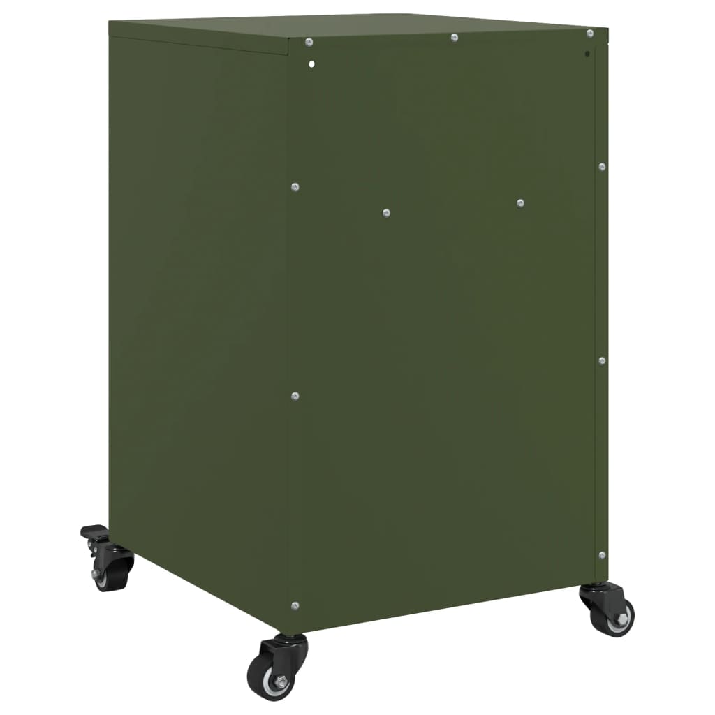 Bedside tables 2 pcs. Olive green 36x39x59 cm steel