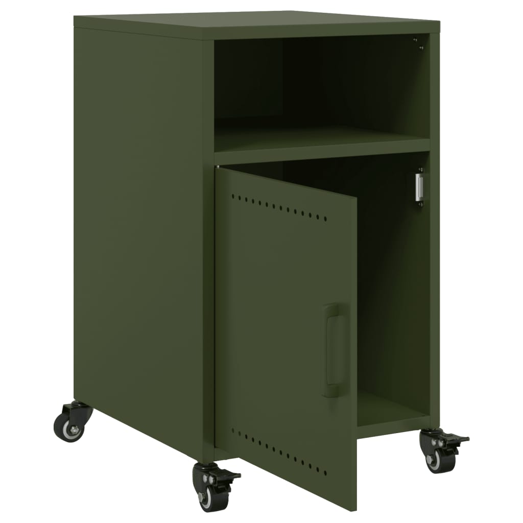 Bedside tables 2 pcs. Olive green 36x39x59 cm steel