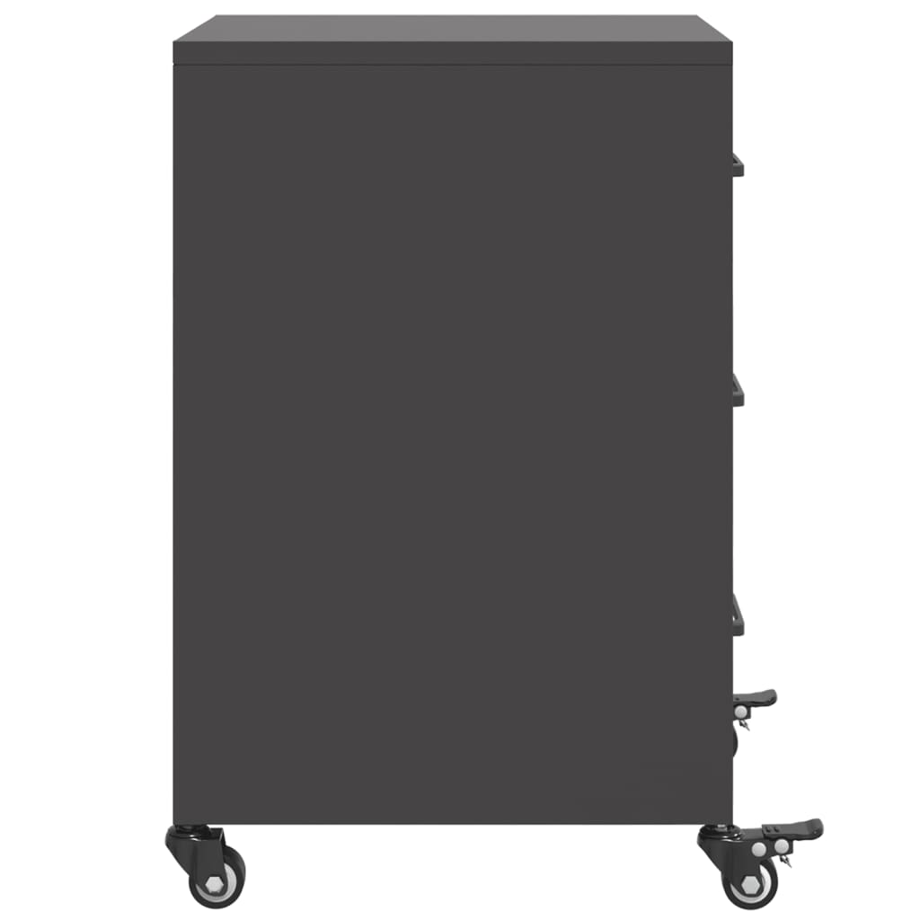 Bedside Table Black 36x39x59 cm Steel