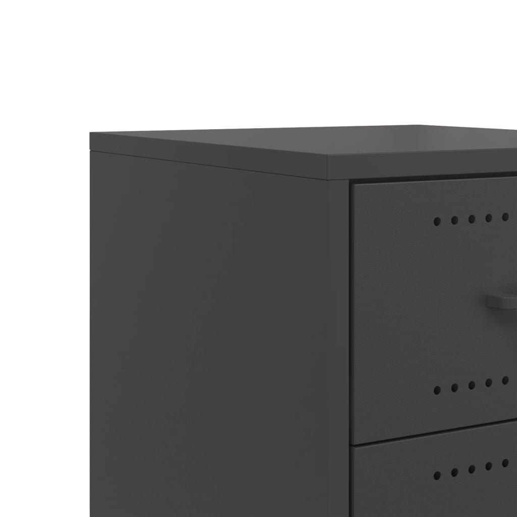 Bedside Table Black 36x39x59 cm Steel