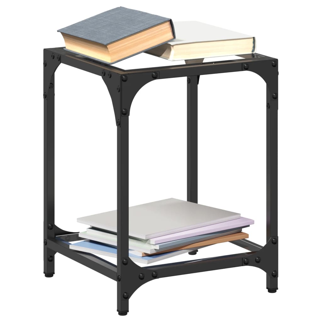 Coffee tables with glass top 2 pcs. Transparent 30x30x40 cm steel