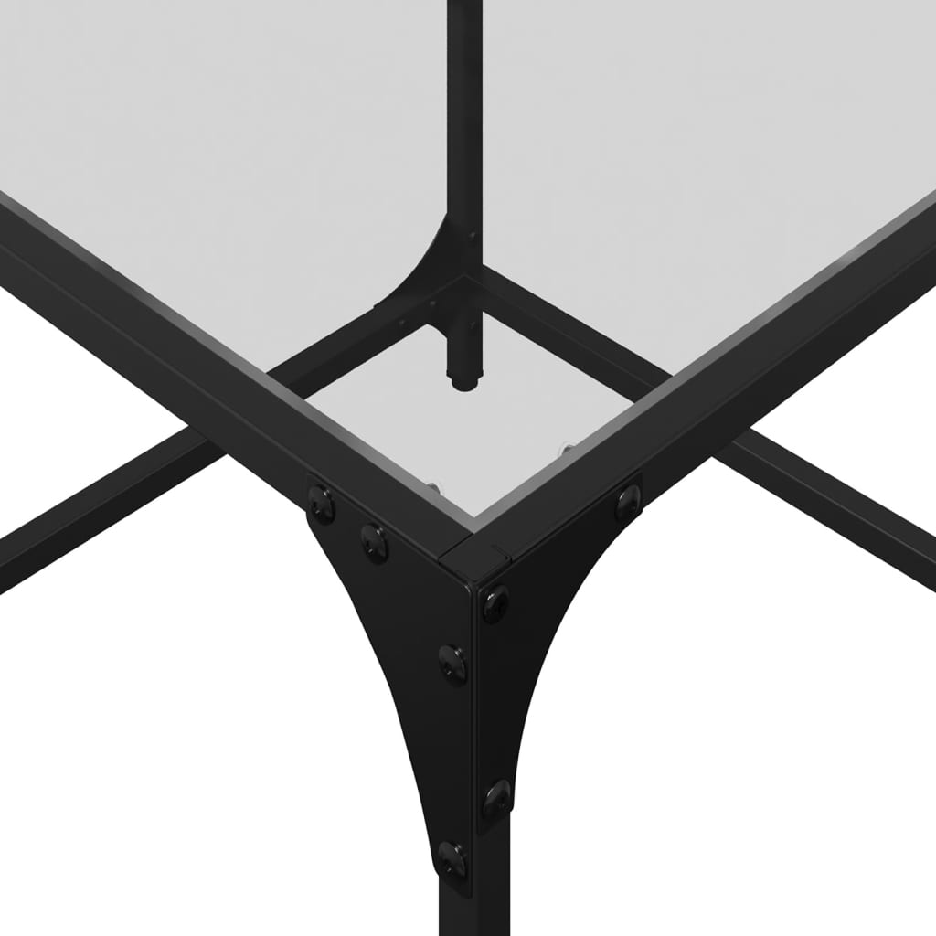 Tables basses avec plateau en verre 2 pcs. Acier transparent 50x50x40 cm