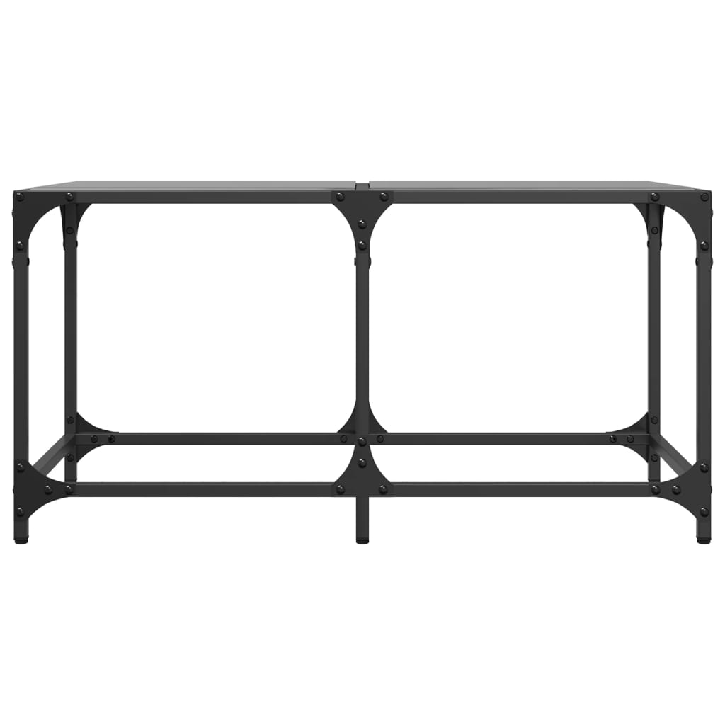 Table basse avec plateau en verre noir 78,5x40x40 cm acier