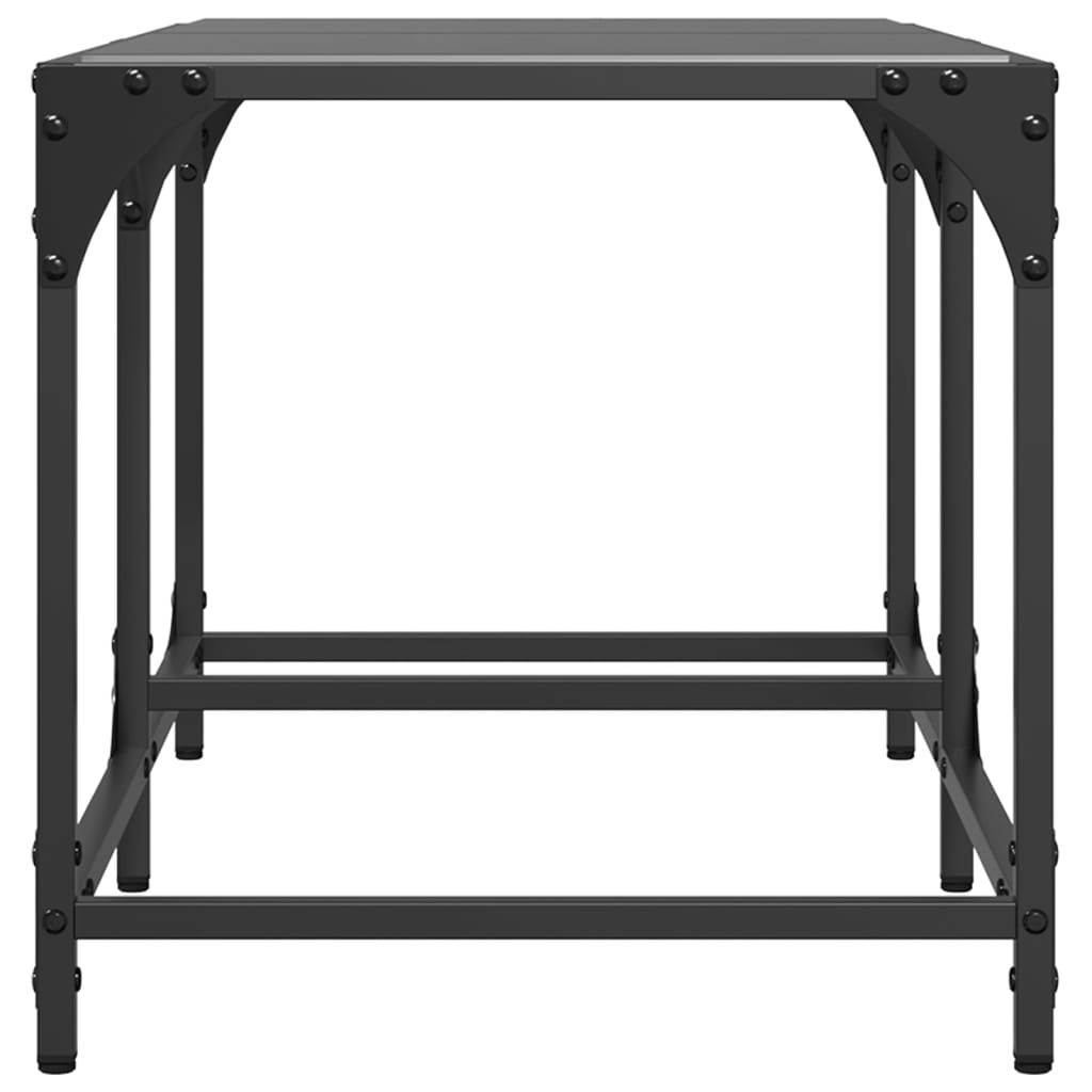 Table basse avec plateau en verre noir 78,5x40x40 cm acier