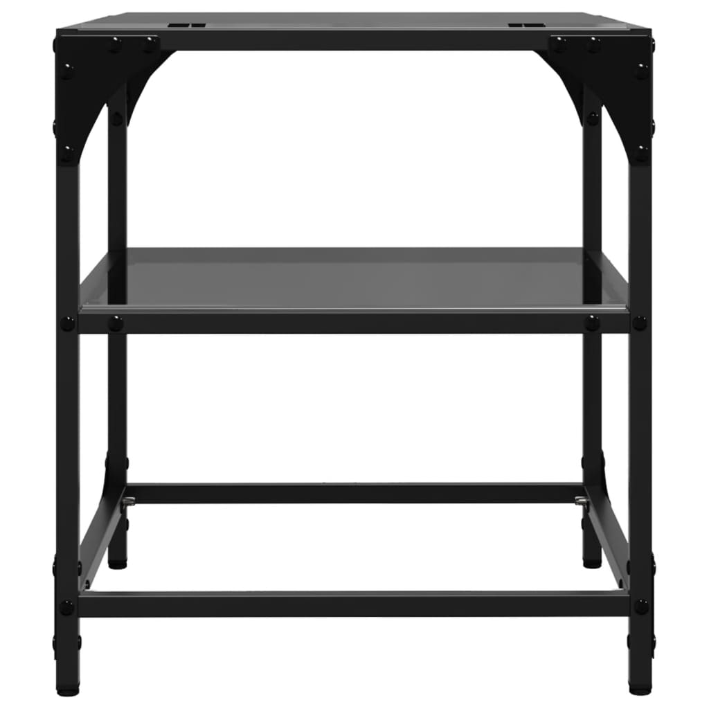 Tables basses avec plateaux en verre 2 pcs. Acier noir 40x40x45 cm