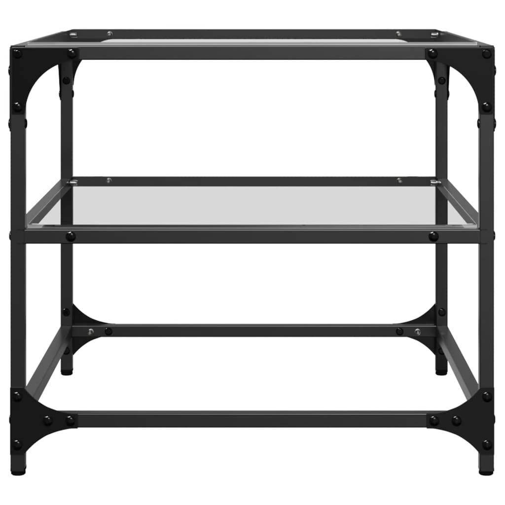 Coffee tables with glass tops 2 pcs. Transparent 50x50x45cm steel