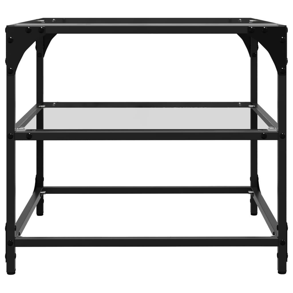 Coffee tables with glass tops 2 pcs. Transparent 50x50x45cm steel