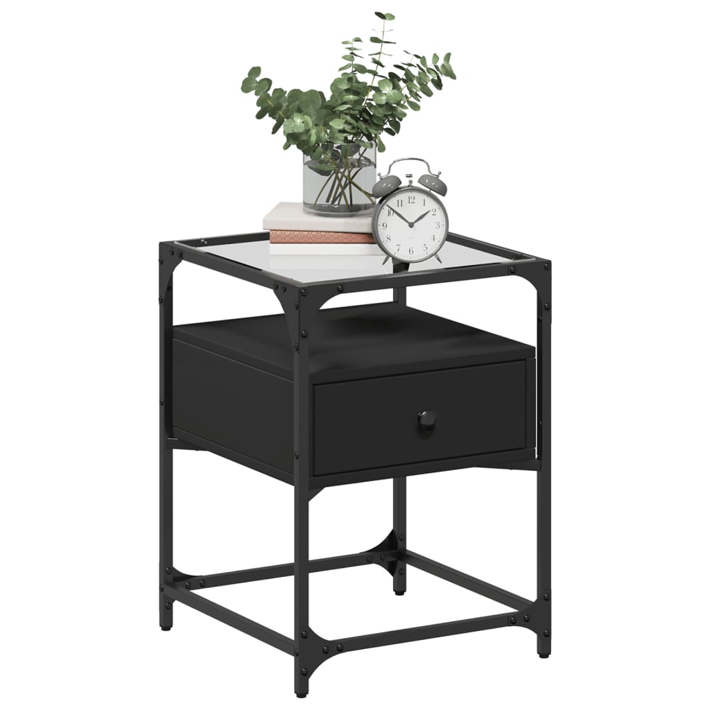 Tables de chevet 2 pcs. Noir 40x40x55 cm en bois