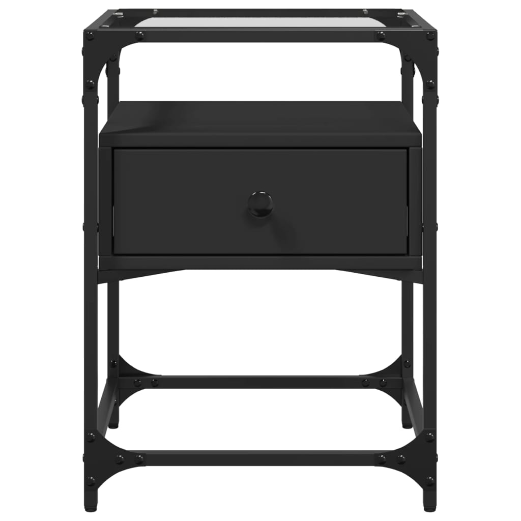 Tables de chevet 2 pcs. Noir 40x40x55 cm en bois