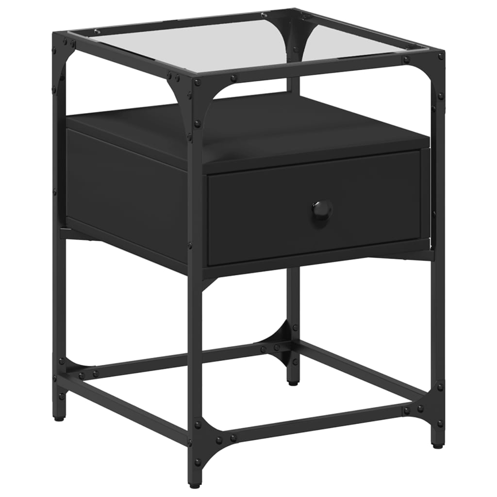 Tables de chevet 2 pcs. Noir 40x40x55 cm en bois
