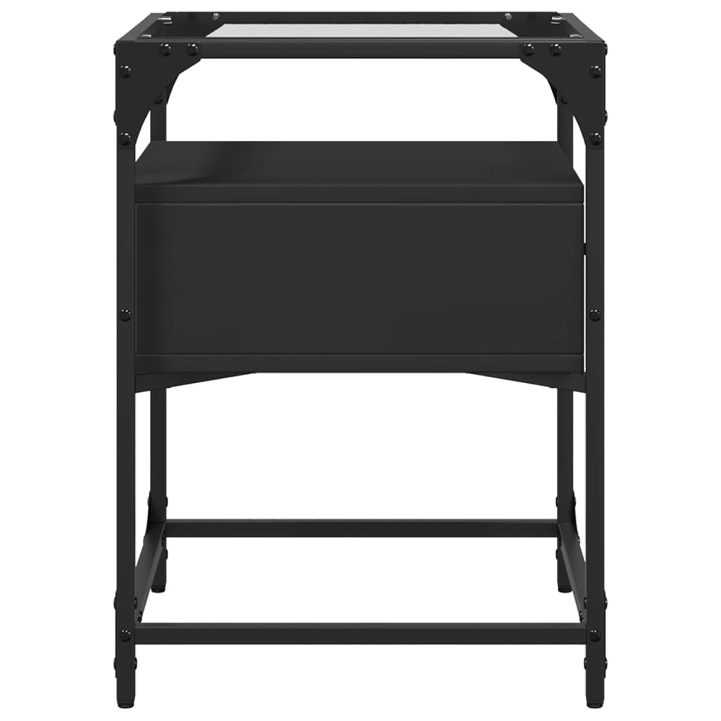 Tables de chevet 2 pcs. Noir 40x40x55 cm en bois