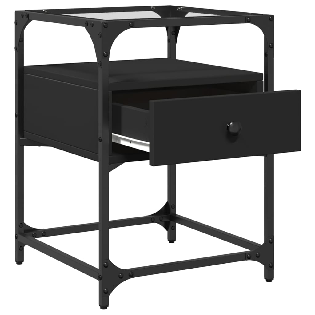 Tables de chevet 2 pcs. Noir 40x40x55 cm en bois