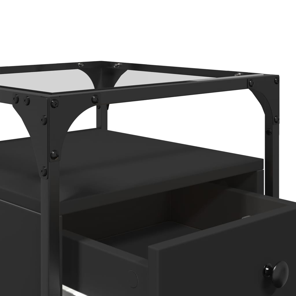 Tables de chevet 2 pcs. Noir 40x40x55 cm en bois