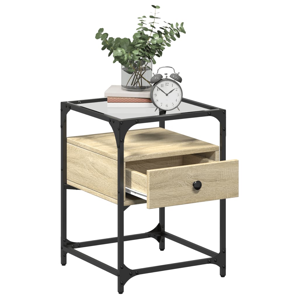 Tables de chevet 2 pcs. Chêne Sonoma 40x40x55 cm matériau bois