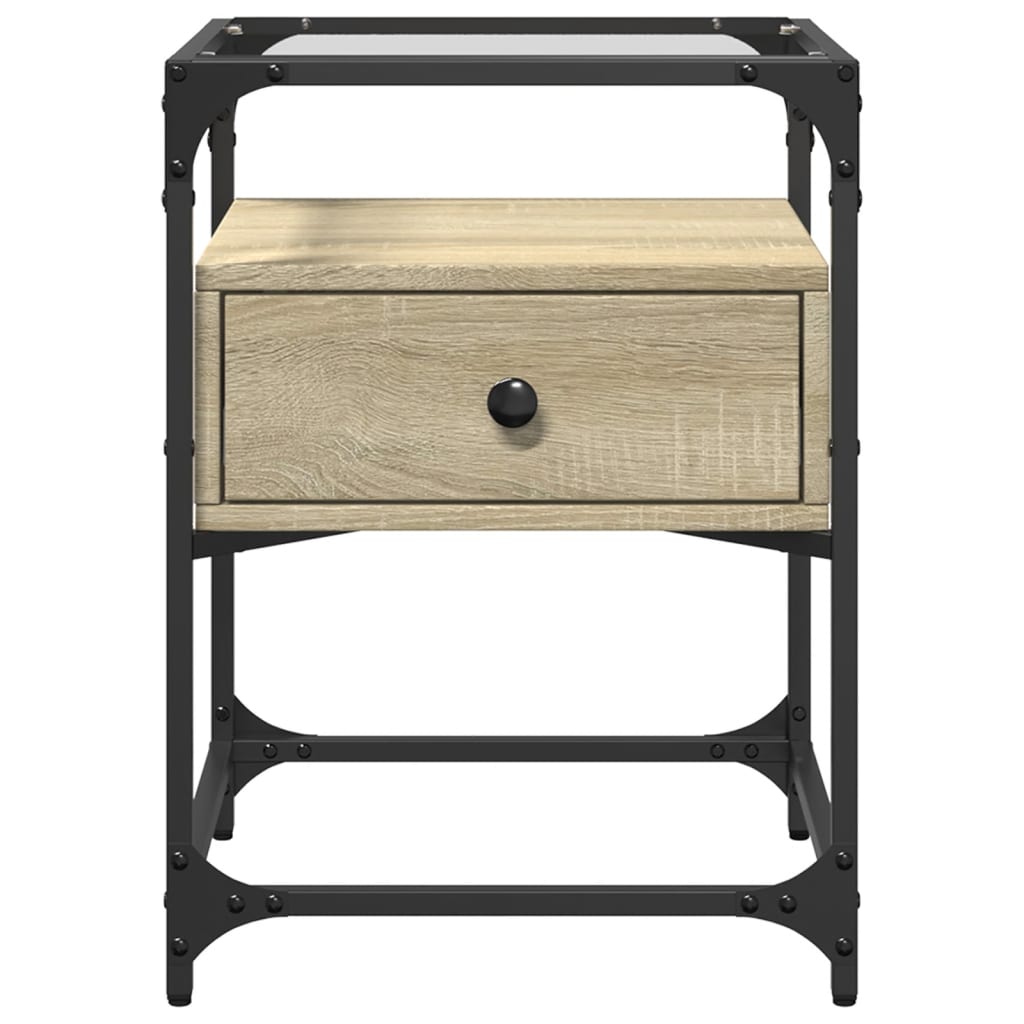 Tables de chevet 2 pcs. Chêne Sonoma 40x40x55 cm matériau bois