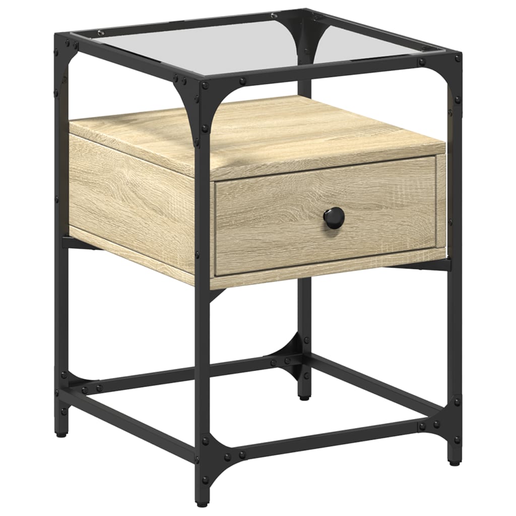 Tables de chevet 2 pcs. Chêne Sonoma 40x40x55 cm matériau bois