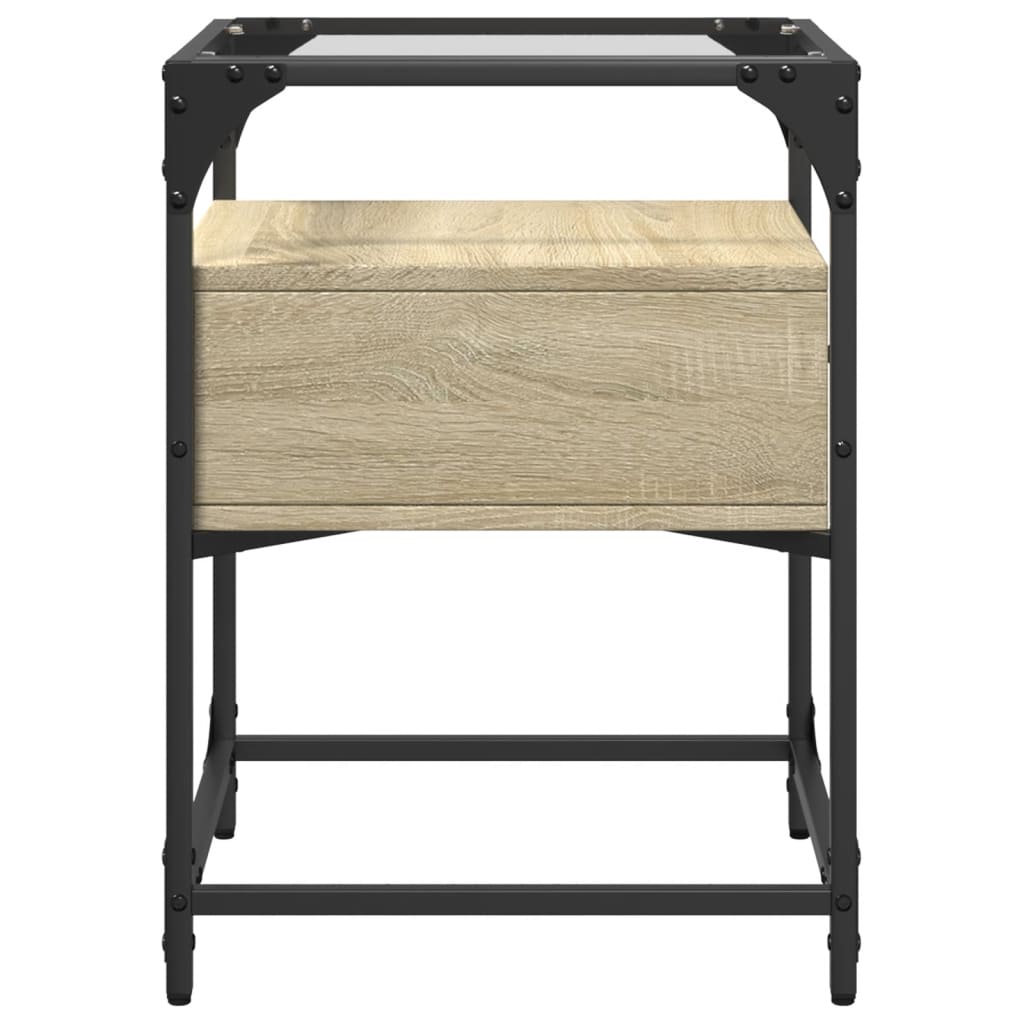 Tables de chevet 2 pcs. Chêne Sonoma 40x40x55 cm matériau bois