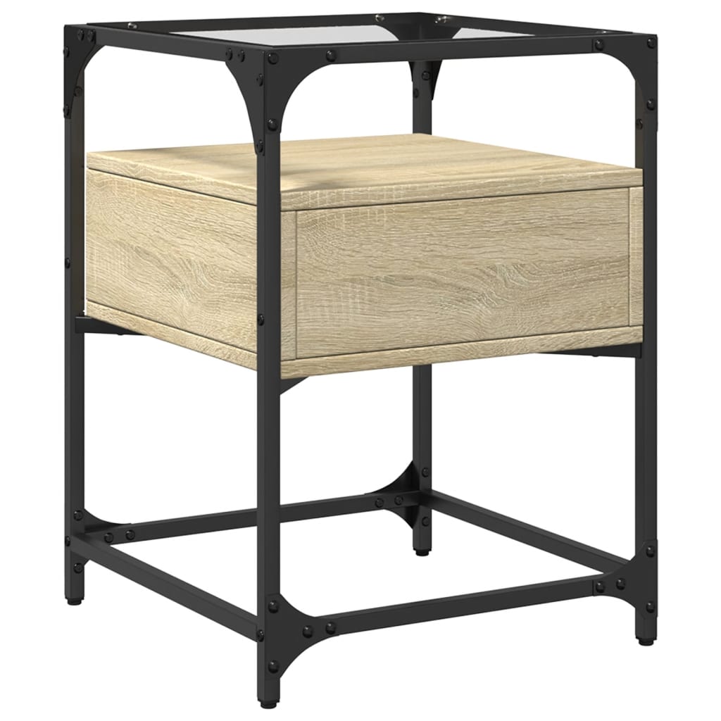 Tables de chevet 2 pcs. Chêne Sonoma 40x40x55 cm matériau bois