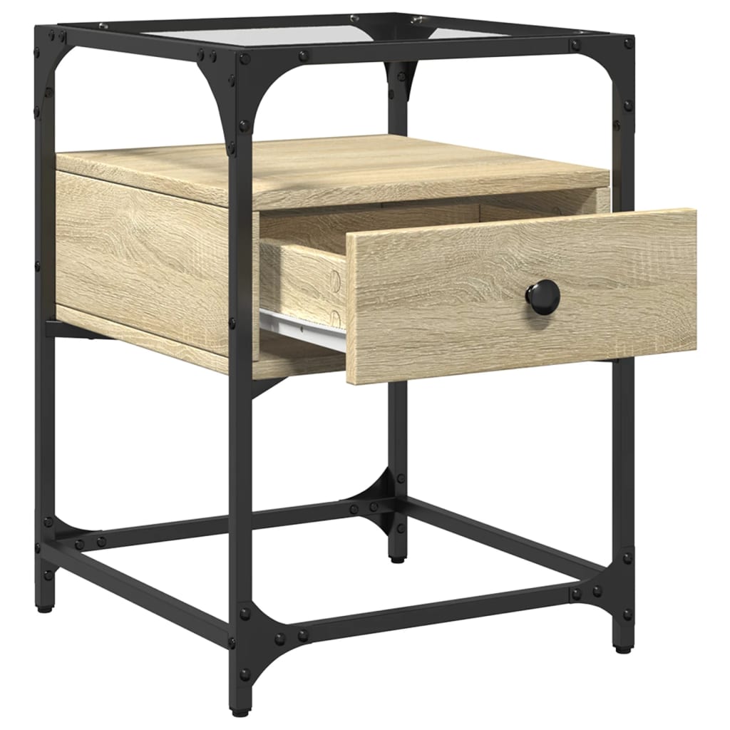 Tables de chevet 2 pcs. Chêne Sonoma 40x40x55 cm matériau bois