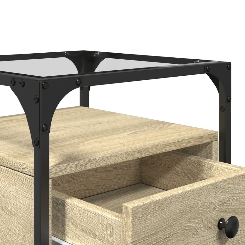 Tables de chevet 2 pcs. Chêne Sonoma 40x40x55 cm matériau bois