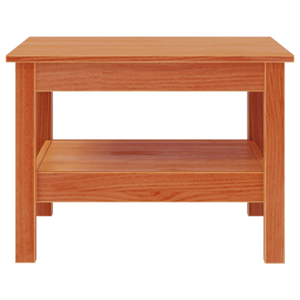 Coffee table wax brown 55x55x40 cm solid pine wood