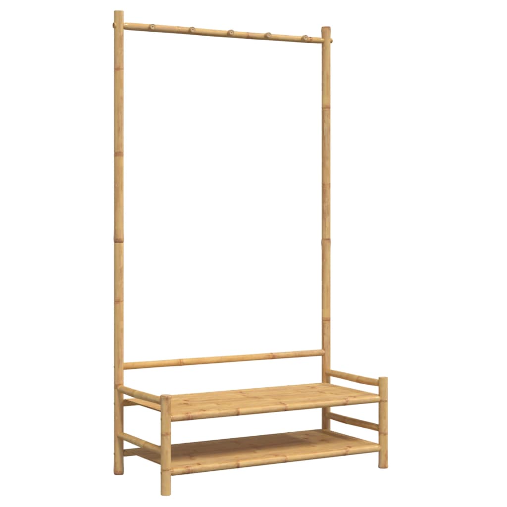 Clothes rack with shelves 103x40x183 cm bamboo
