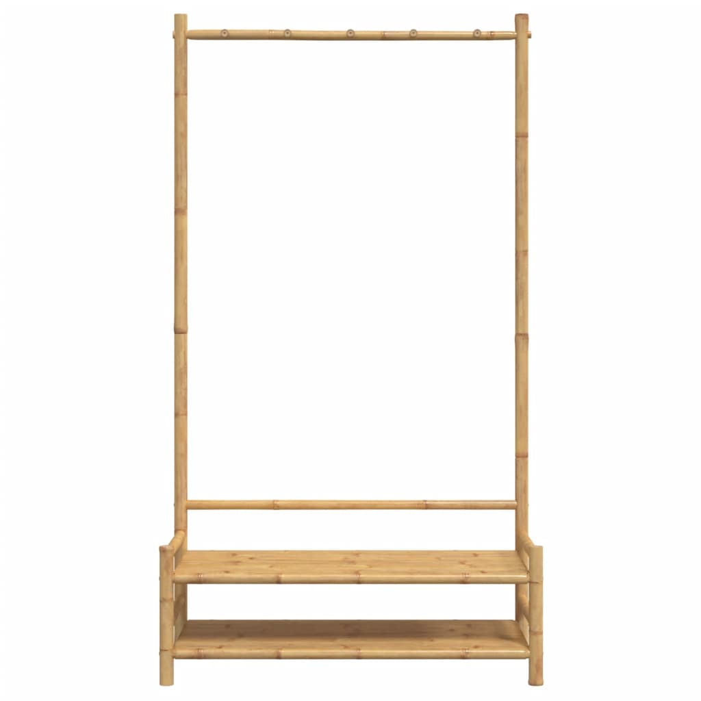 Clothes rack with shelves 103x40x183 cm bamboo