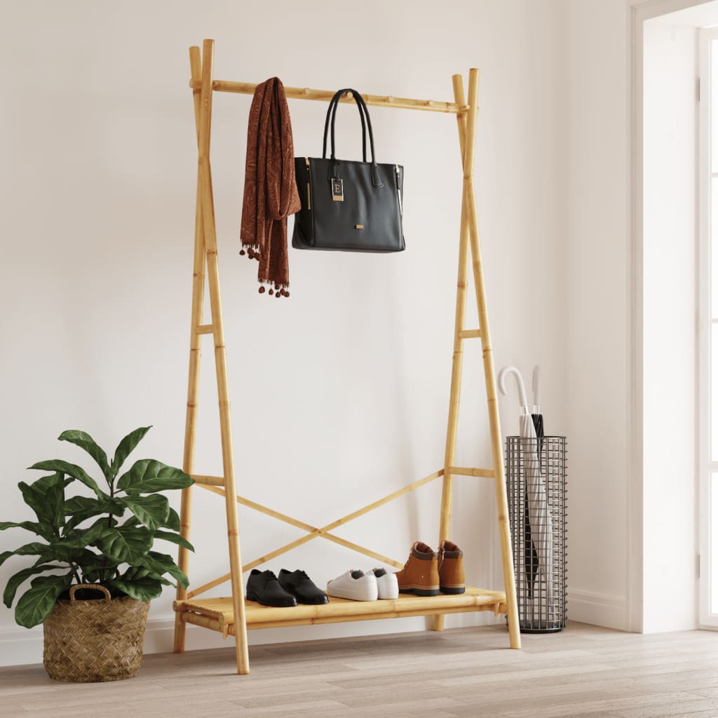 Clothes rack with shelf 102x50x190 cm bamboo