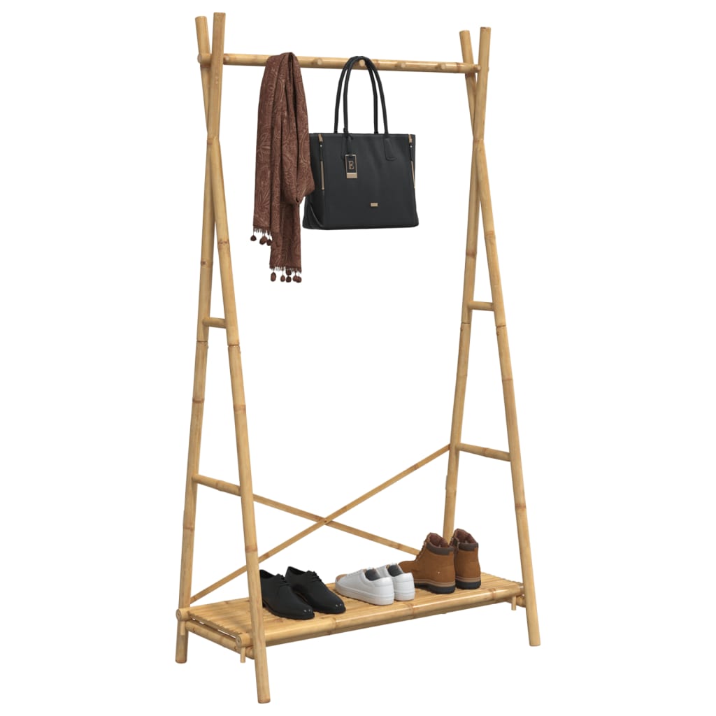 Clothes rack with shelf 102x50x190 cm bamboo