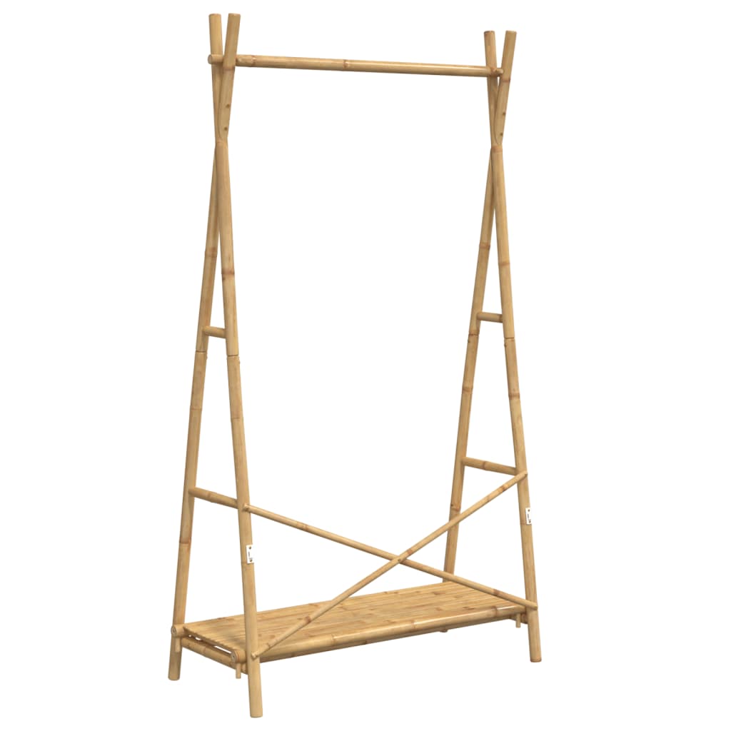 Clothes rack with shelf 102x50x190 cm bamboo