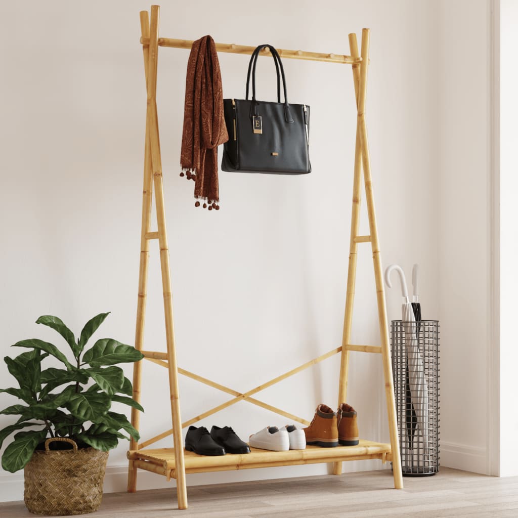 Clothes rack with shelf 102x50x190 cm bamboo