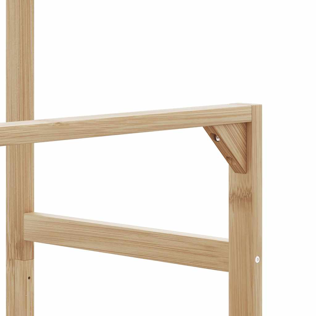 Clothes rack with shelves and wheels 90x35x155 cm bamboo