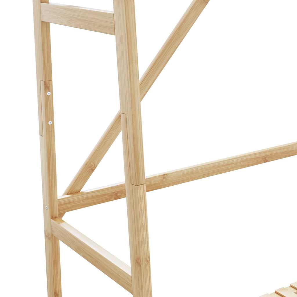 Clothes rack with shelves 110x40x180 cm bamboo