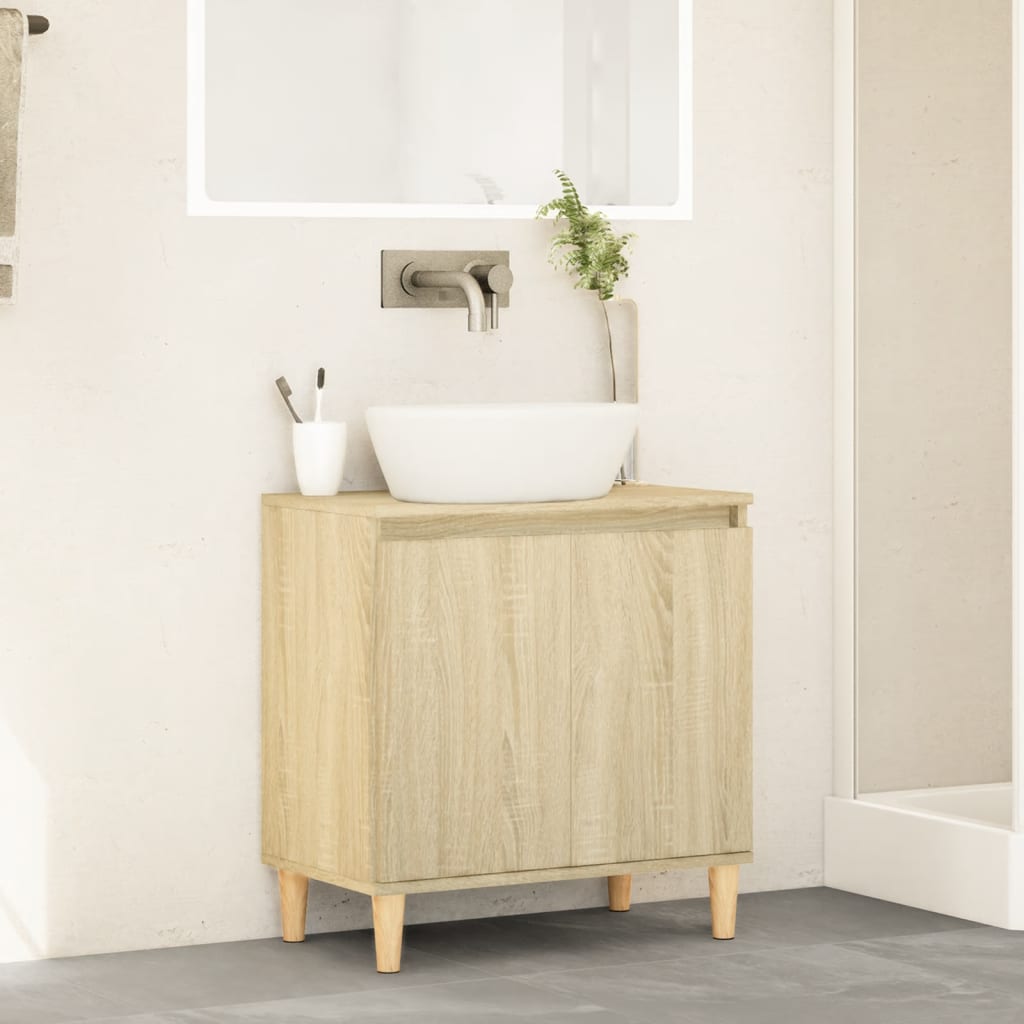 Washbasin base cabinet Sonoma oak 58x33x60 cm wood material