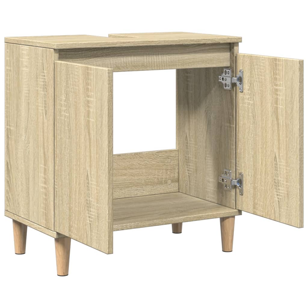 Washbasin base cabinet Sonoma oak 58x33x60 cm wood material