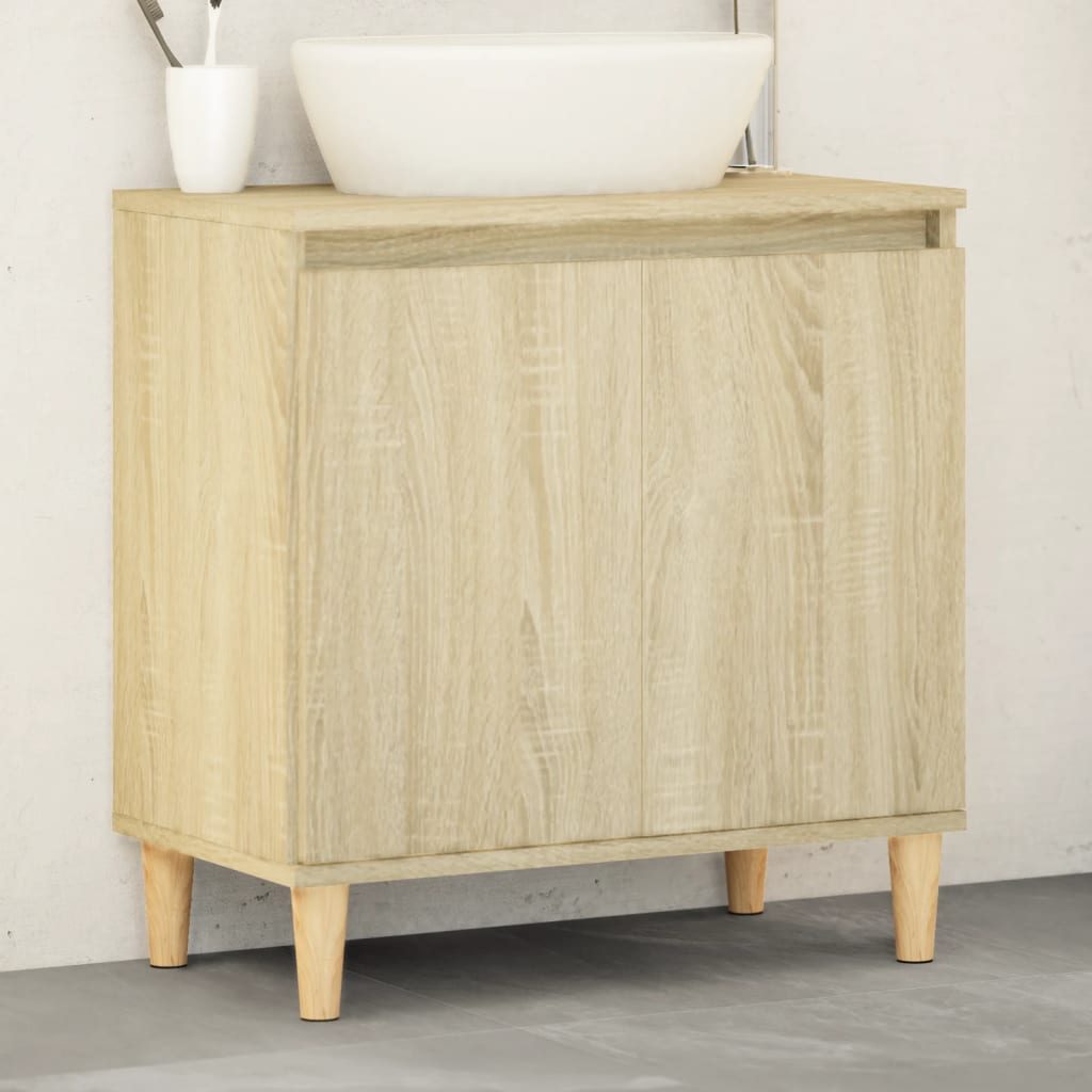 Washbasin base cabinet Sonoma oak 58x33x60 cm wood material