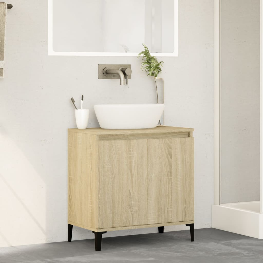 Washbasin base cabinet Sonoma oak 58x33x60 cm wood material