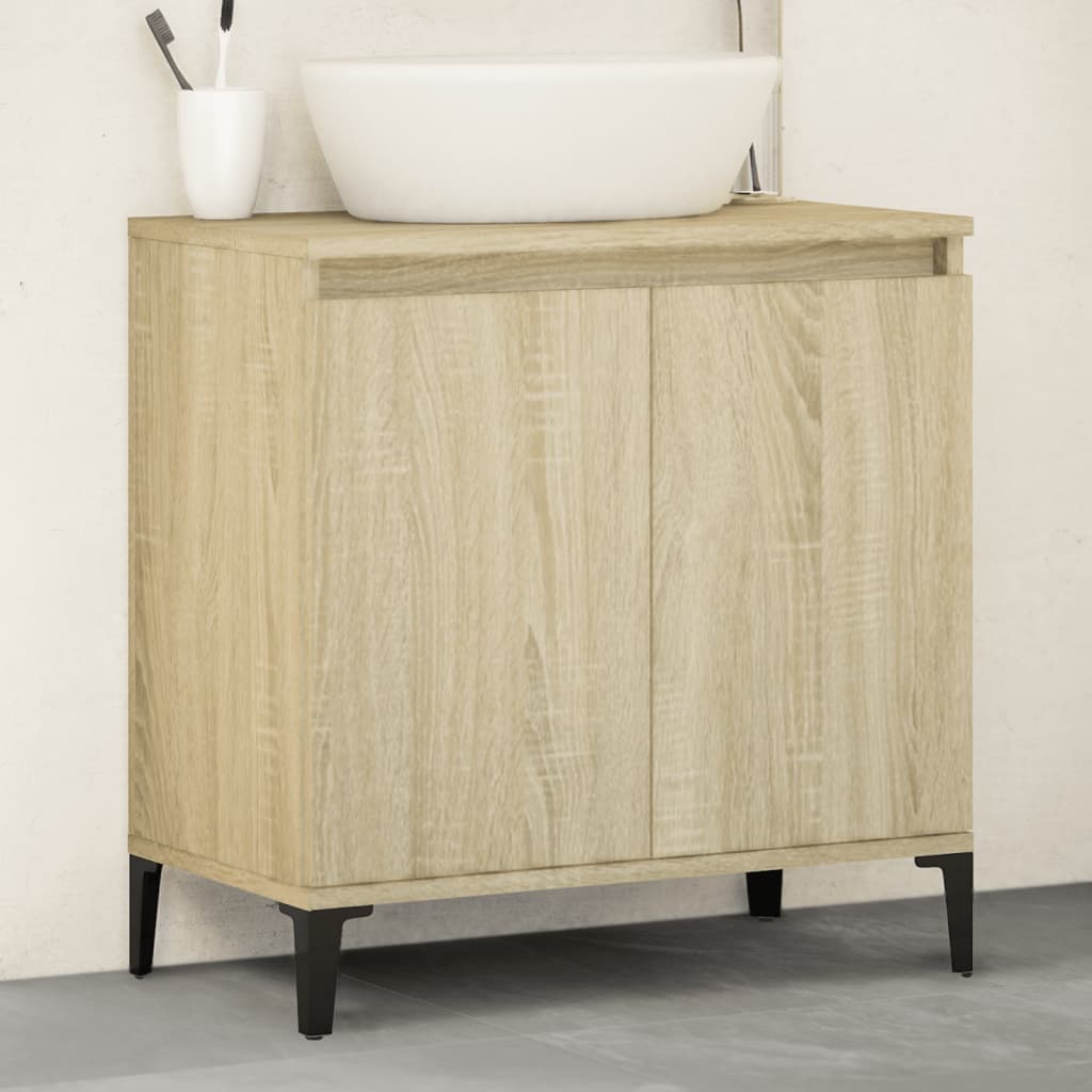 Washbasin base cabinet Sonoma oak 58x33x60 cm wood material