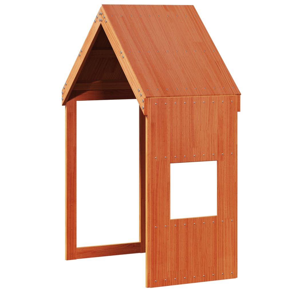 Toit pour lit enfant cire marron 55x84x132 cm bois massif