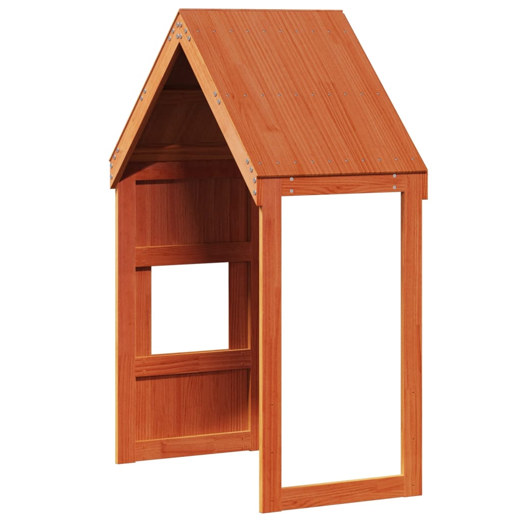 Toit pour lit enfant cire marron 55x84x132 cm bois massif